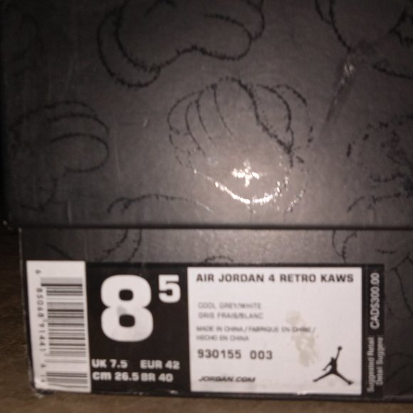 Jordan 4 retro kaws x cool grey main image 6